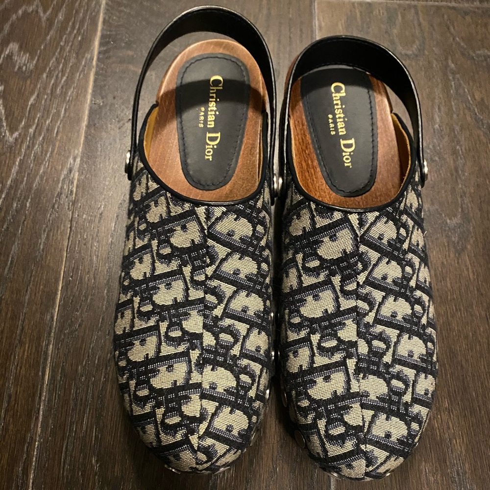 Dior Women's Blue Quake Slingback Leather Clog